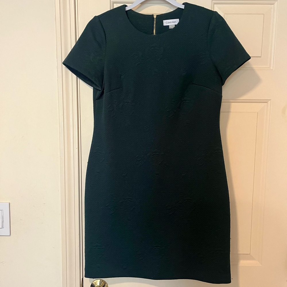 Calvin Klein Green semi-fitted dress. From a smoke free home.
